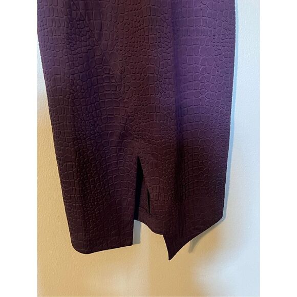 Amanda Uprichard Women’s Size 8 Slit Dress Plum Purple Crocodile Embossed - Picture 7 of 16
